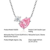 Elegant Pear-Shaped Pink Moissanite Choker Necklace with Round Clear Stone, Hypoallergenic V1341-ZY-49AZC6CJ-MOISSANITE-PREMIUMS925