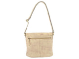 Pierre Cardin Leather Perforated Cross-Body Bag with Flap Closure - Latte V563-PC-3340-LATTE
