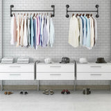 Iron Wall Mounted Clothes Rack with Shelf Garment Display V178-66744