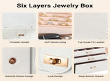CARLA HOME 6-Layer Large Jewelry Box for Women with Drawers, Mirror, Lock, Necklace Hooks & Side LSB-36226