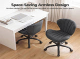 Artiss Ergonomic Office Chair Armless Height Adjustable Computer Desk Chair Fabric Dark Grey OCHAIR-M-2589-DG
