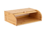 Artiss Bamboo Bread Box Bin Roll Top Kitchen Countertop Storage 45cm Natural BBX-1T-ROLL-WD