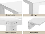 1 Artiss Dining Table and 4 Chairs Set White Sherpa DSET-120WH-VEL150-WHX4