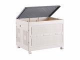 Artiss Foldable Storage Cabinet Stackable Box Flip-Top Rolling Organiser White SC-BOX-1D-6040-GR