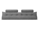 Artiss Headboard Pillow Queen Wedge Backrest Triangular with 2 Cushions Grey BED-HEAD-TRAR-Q-GY