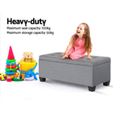 Artiss Storage Ottoman Blanket Box 97cm Linen Grey OTM-L2-LINEN-GY