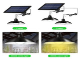 Solar Powered LEDs Ceiling Dimmable 2ing Heads Sheds Patio Chandelier Split Solar V1294-YM0901-L4774WW-2