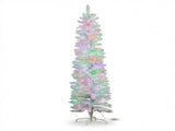Christabelle 1.8m 6ft White Fairy Floss Christmas Tree Pre Lit RGB LED Flocked Slim 20 Modes Fe 112_WFLWF6