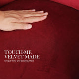 French Provincial Dining Chair Ring Studded Velvet Rubberwood Leg LISSE BORDEAUX RED V274-FT-VFC-1141-RD1