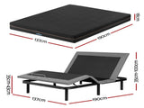 Artiss Double size bed frame with Giselle Bedding Double Mattress, adjustable bed Base Combo for EAB-8183-SHADOW-18-D