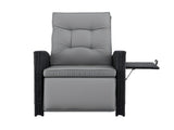 Gardeon Outdoor Recliner Chairs Sun lounge Wicker Lounger Patio Furniture Adjustable Black ODF-RCL-DT-BK