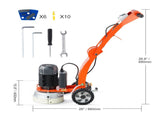 Electric Concrete Floor Grinder 10" Walk-Behind Grinder 3.0HP Concrete Floor Polisher, 2200W V952-HNTSGJJS1300C00IVV3