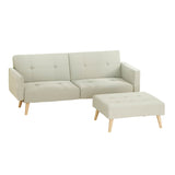 Artiss Sofa Bed Ottoman 3 Seater Beige Faux Linen SBED-I-3S-01-BG-ABC