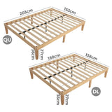 Warm Wooden Natural Bed Base Frame Queen V264-STB-108P-NTR-QU-1