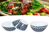 4PCS 6in Salad Bowl Dinner Serving Bowl Sets Kitchen Imitation Porcelain DinnerwareDark Blue Dots V1294-YM0721-3118210043116
