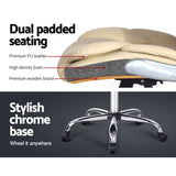 Artiss Executive Office Chair Leather Tilt Beige OCHAIR-G-9314-BG