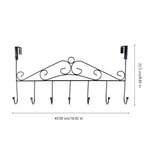 Heavy Duty Black Metal Over Door Hooks, Space-Saving Organizer for Bathroom, Bedroom, Kitchen, V1369-AZ3-W-12884