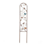 60"x11" Bronze Metal Garden Trellises, Decorative Butterfly & Bird Rustproof Trellis for Outdoor V1366-AZ2-W-14216
