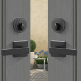 Double Door Handle Set, Matte Black Square Door Lever, Heavy Duty Double Front Door Handle Set with V952-SMSBYGHDSFXLKVAWEV0