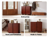 Artiss Shoe Cabinet 5 Tier Storage Organiser w/ Adjustable Shelves Bamboo BAM-B-SHOE01-WD
