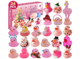 Christmas Advent Calendar 24Days Countdown Rubber Ducks Xmas Toys-Pink V1263-JX-1335