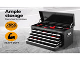 Giantz 15 Drawer Tool Box Cabinet Chest Trolley Toolbox Garage Storage Box TB-15DR-96-BK