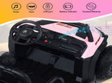 Rigo Kids Ride On Car Electric Toys Cars Headlight Music Remote Control Pink RCAR-UTV-2S-PK