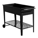 Wallaroo Garden Bed Raised 108.5 x 50.5 x 80cm Galvanized Steel Black GBC-BSW-108-BK