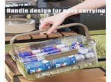 Outdoor Picnic Preservation Box - Leak-Resistant Dual-Layer Storage w/ Ice Pack & Handle, Sealed V1366-AZ2-W-11411