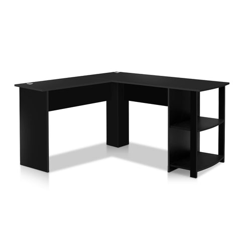 Artiss Computer Desk Shelf L-Shape Black 136CM FURNI-N-DESK01-BK-AB