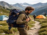 Large Hiking Backpack Outdoor Travel Daypack Camping Rucksack Lightweight Storage 16.9x13.4 Inch V1370-AZ4-09487