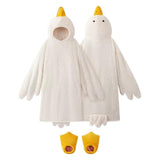 Cartoon Goose Hoodie Blanket Oversized Fleece Onesie for Sleep Lounging and Party - With Shoes& S V1263-JX-8068-1