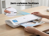 Devanti A4 Laminator Machine, Hot & Cold Thermal Fast Lamination Anti-Jam Laminator for Office LAMI-OL281-A4-WH