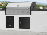 BBQ Access Door 415 x 570 mm - Flush Mount Outdoor Kitchen Cabinet Door Matte Black Reversible for V767-VVR-DMMBSCJM16X2HCHIDV0
