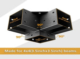 Pergola Kit Corner Brackets for 4x4 Wood Posts, Powder Coated Steel Made, 3-Way V1258-DP02-F-583