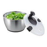 Stainless Steel Salad Spinner, 4.5L, One-handed Easy Press Large Vegetable Dryer Washer, Lettuce V952-BXGKSLXZQ304P4FP6V0