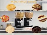 Double Cereal Dispenser, Total 2L Dual Dry Food Storage Containers with Portion Control Tap, V1192-AZ-W-26413