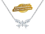 Elegant Butterfly Moissanite Pendant Necklace with Shimmering Crystals, Hypoallergenic Silver-Tone V1341-ZY-7U4NXBAM-MOISSANITE-PREMIUMS925