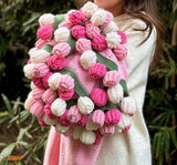 Pink Mist Gradient Rose Bouquet Blanket a versatile, all-season blanket, perfect for office naps V1232-MGHT002