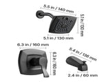 Tub and Shower Faucet Set, Complete with 130 mm Rainfall Shower Head and Bathtub Spout, 5-Setting V952-YGHLLTZHHWHWFHFKJ001V0