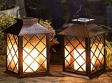 2pc Solar Lantern Outdoor Garden Hanging Lantern Waterproof Flickering Flameless Candle Mission V1369-AZ3-W-05605