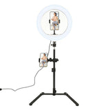 12 Inch LED Video Ring Light with Tabletop Light Stand and Phone Holder Black V63-838531
