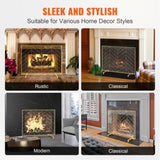 980x758MM Fireplace Screen 1-Panel Iron Mesh Spark Guard Modern Gold V952-BLMJSJY3545IAWNY0V0