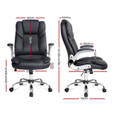 Artiss Executive Office Chair Leather Tilt Black OCHAIR-G-9314-BK