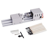 Mini Lathe Beads Machine T300 Metal Woodworking Lathe Grinding Cutting Polishing Silver V1192-AZ-W-30913