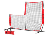 Everfit Baseball Pitching Net L Screen Softball Practice Portable Black SN-B-BS77-RD