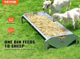 Livestock Feeding Trough, 22 Gallon Capacity, 45" Hay Feeder, Heavy Duty Steel Livestock Trough, V952-SCWSQCSWSQ45LEOTGV0