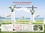 White Artificial Wedding Arch Flower Kit with Sheer - 2 Floral Arrangements & 1 V767-VVR-HLGMHTJ3JTBSM0INQV0