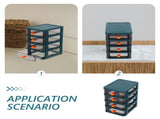 Green Plastic Storage Organizer with Multiple Drawers for Desk, Kitchen, and Home Use V1369-AZ3-W-14252
