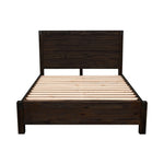 Bed Frame Double Size in Solid Wood Veneered Acacia Bedroom Timber Slat in Chocolate V43-BED-NOWDCH